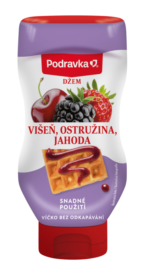 Džem višně, ostružiny, jahody squeeze 330 g