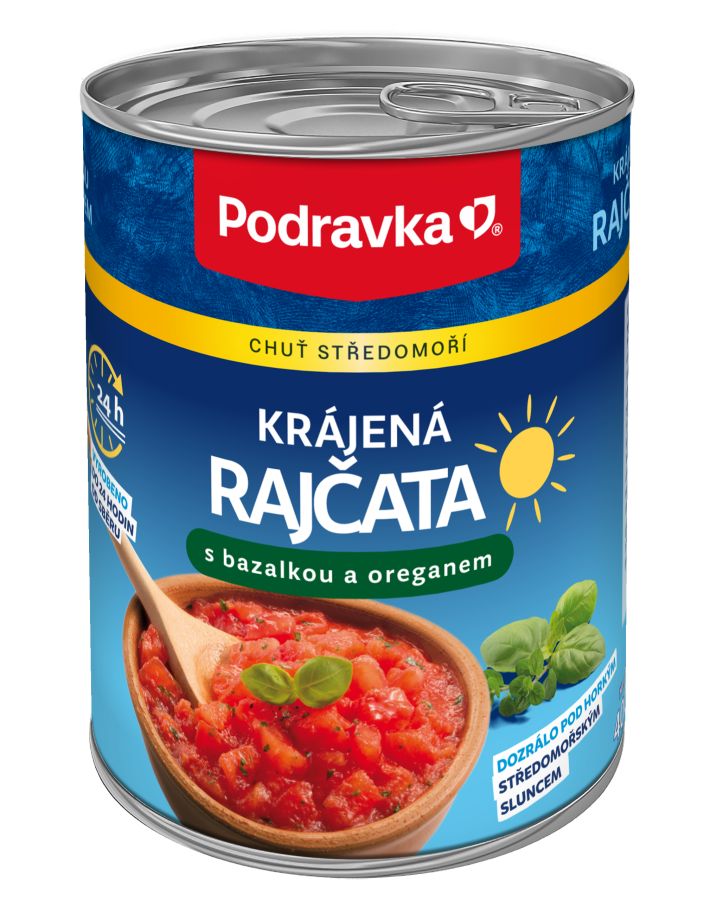 Rajčata krájená s bazalkou a oreganem 400 g